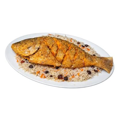 Fish With Qabli Pulao Biryani Rice