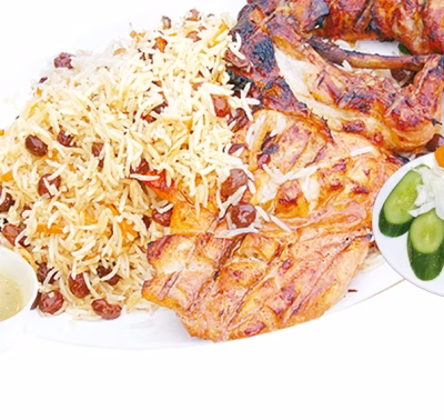 Qabli Pulao with Chicken Charcoal